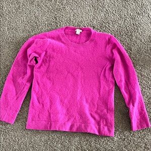 J. Crew Vibrant Pink Crew Neck Sweater